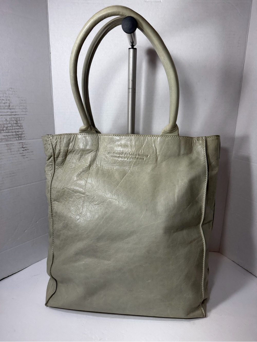 The Eleanor Rigby leatier company Leather Tote Bag in Light Sage Green
